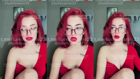 Madam Naz İfşa Nude Yayın Kırmızı Ateşli Elbisesiyle Dekolte Verip Azdırıyor