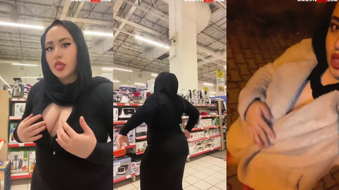 Türbanlı Hazal Kılınç Mağazada Teşhir
