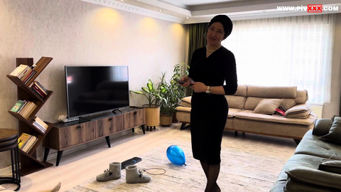 Türbanlı Fatma ile her telden ev fantezisi, balonlu azgın oyun