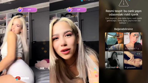 sevdashy canlı yayında seksi pozlar verip parmak emiyor