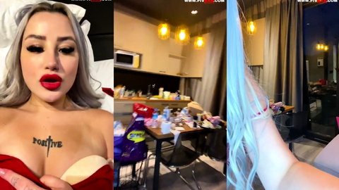 Tango Lara dövmeli sarışınla ateşli striptiz şovu