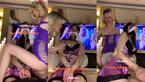 Sarışın Tango Arden esmer kızı bağlayıp kırbaçlıyor