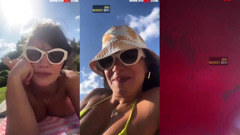 Serpil Cansız havuz kenarında bikinisini çıkarıp azdırıcı pozlar veriyor