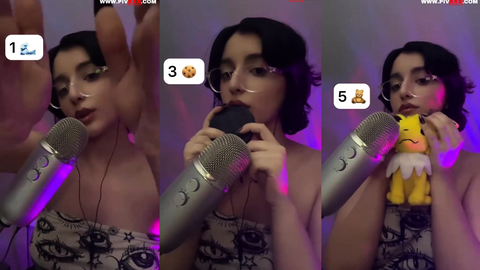 Senadeska ASMR mikrofonu yalayıp emiyor Pikachu ile