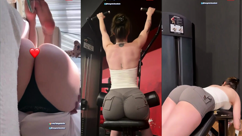Öznur Güven kalçalarını sergiliyor spor salonunda