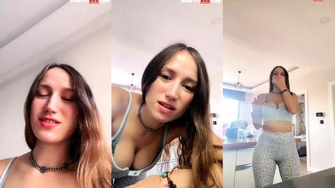 eylül deniz tango memelerini sergileyip dil çıkarıyor