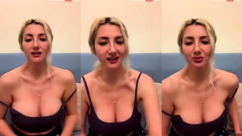 eylül tango canlıda dekoltesini açıp içki içiyor