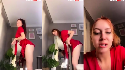 semfunny tangoda kırmızı etekle dans edip sigara içiyor