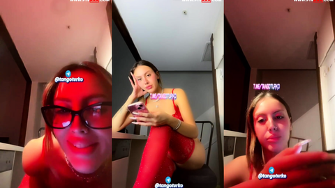 semfunny tango'da kırmızı bodysuit'le poposunu gösterip sigara içiyor