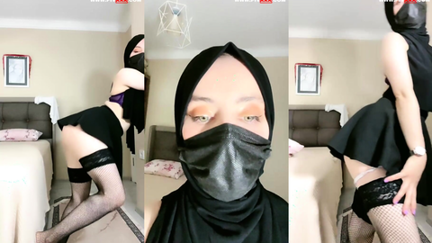 türbanlı boncuk webcamde eteğini kaldırıp göğüslerini açıyor