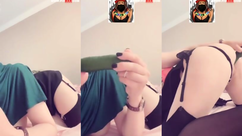 türbanlı boncuk canlıda dildoyla amını doldurup inliyor