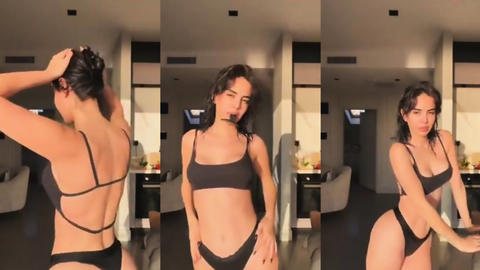 ece ronay onlyfans videosunda ıslak saçla iç çamaşırını sergileyip götünü sallıyor