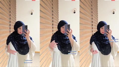 mayamartinni türbanlı halde selfie çekerken göğüslerini elliyor