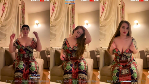 mayamartinni onlyfans videosunda elbisesini açıp memelerini gösterdi