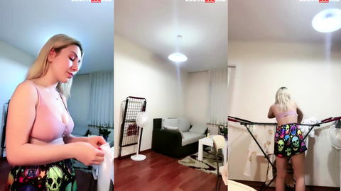 study webcam'de göğüslerini açıp parmaklıyor
