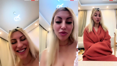 study'nin azgın webcam şovu, memeleri açıp towel sarılıyor