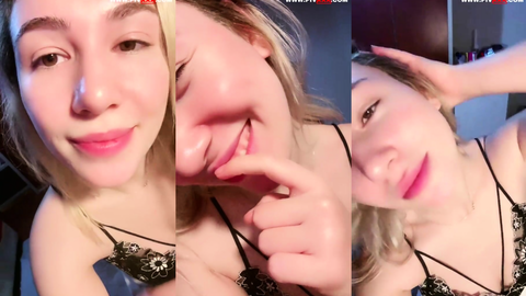 study kiraz yalayarak azgınca webcam şov yapıyor