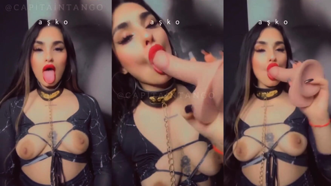 ayda tangoda dildosunu yalayıp emiyor