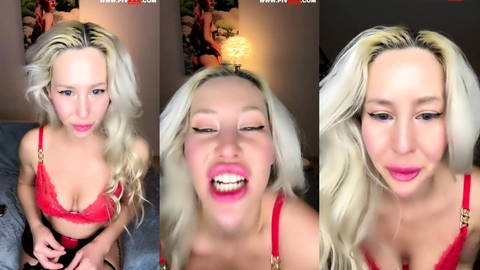 ulyana canlıda seksi iç çamaşırıyla poz verip dil çıkarıyor