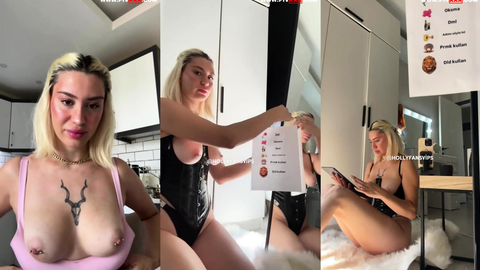 tango helen mutfakta memelerini açıp okşuyor