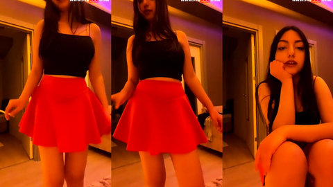 meganperez mini eteğiyle dans edip kalçalarını sallıyor
