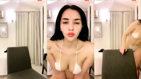 tango aymila bikinisini sıyırıp memelerini gösteriyor