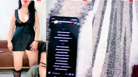 meltem tango naylon çorapla bacaklarını açıp poz veriyor