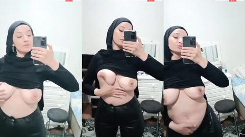 türbanlı sevim canlıda memelerini açıp okşuyor