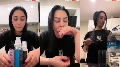 zemheri tango losyon şişelerini yalayıp parmaklıyor